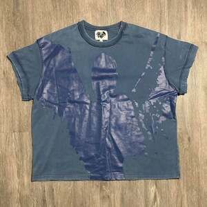 OVD Graphic Angel T-Shirt Blue Streetwear Distressed Hem Size XL